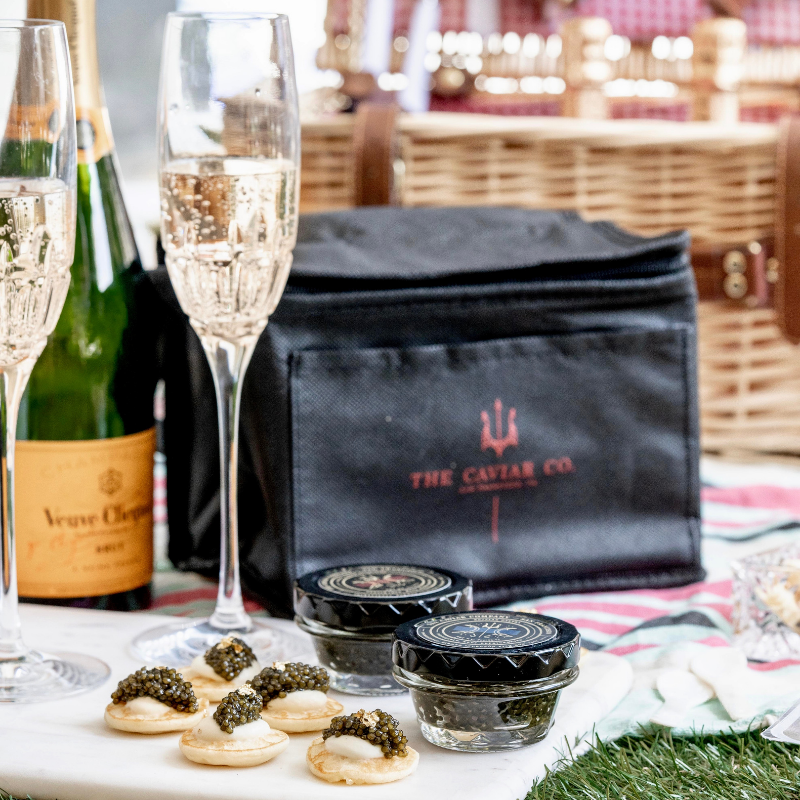 The Caviar Co. Cooler gift sets- They include everything you need to indulge in caviar! 