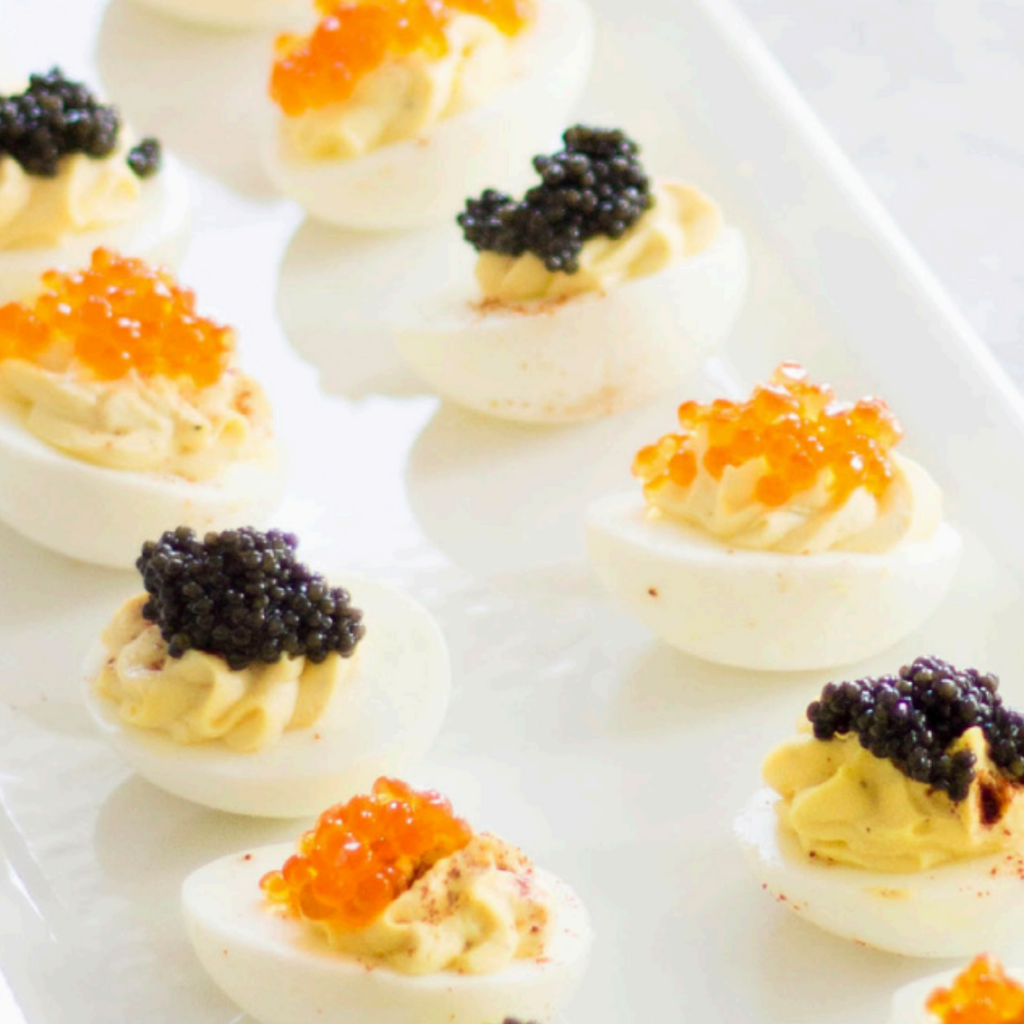 <em>Couple In The Kitchen's</em> Truffled Deviled Eggs with Caviar