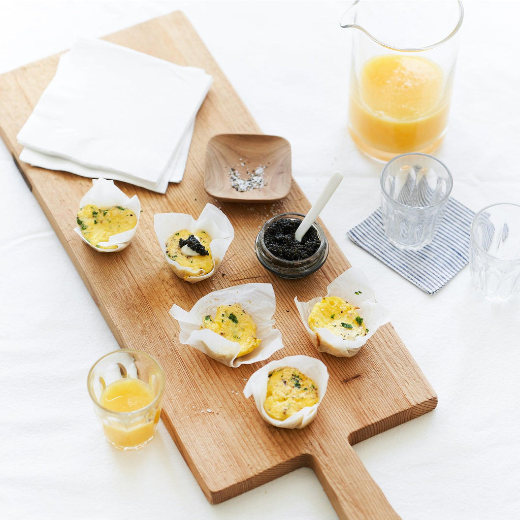 Mini Herb Frittatas Topped with Caviar - The Caviar Co.